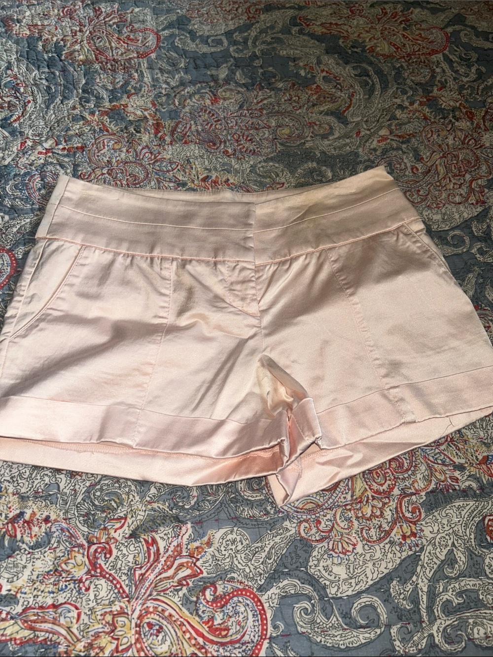 bebe Blush Satin-Look Shorts